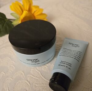 Philosophy SNOW ANGEL *2-PC Set* Glazed Body Souffle & Hand Cream NEW/SEALED